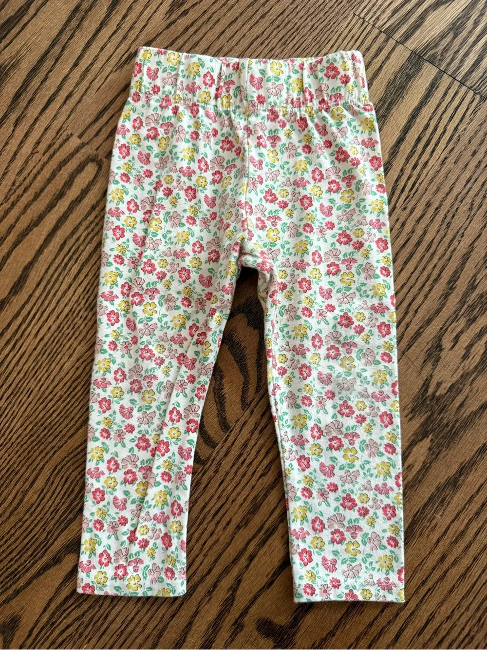 Mini Boden Pink Floral Appliqué Tank and Floral Leggings Set